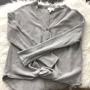 Socialite Tops - Socialite Thermal Henley Top Socialite Tops - Socialite Thermal Henley Top